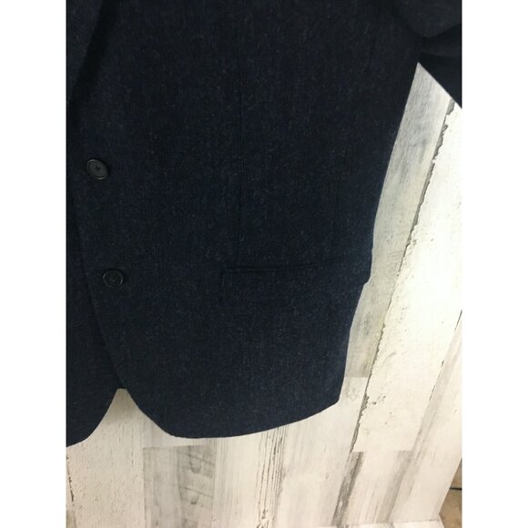 Brooks Brothers Tweed Shetland Cheviot UK Milano Navy Wool 2 Btn Blazer 46R - Picture 5 of 16